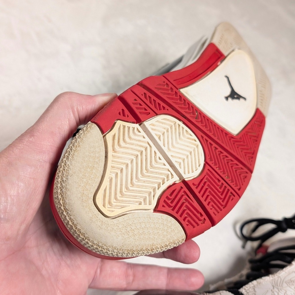 Jordan Dub Zero White Fire Red Black Laser Etched Kids Shoes Size 7Y - Picture 7 of 12